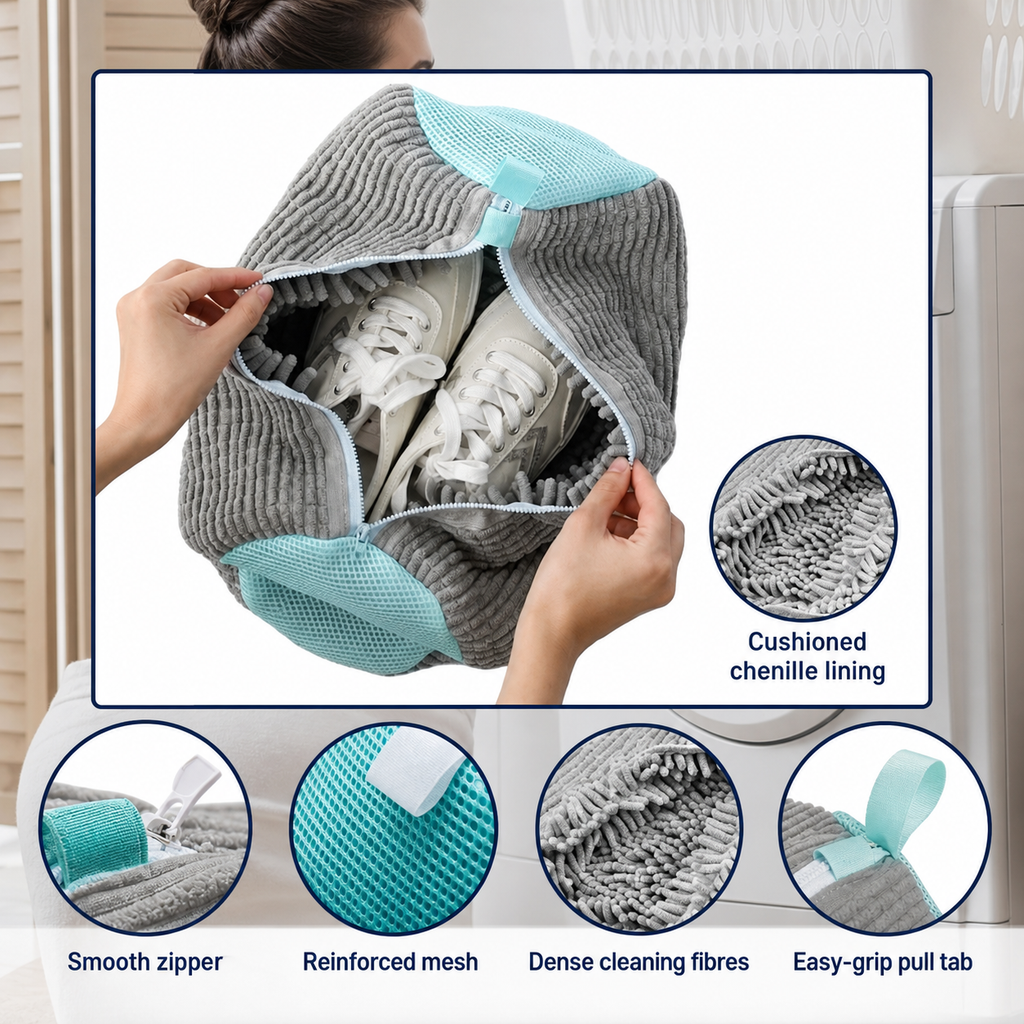 SoleNest Padded Shoe Washing Bag