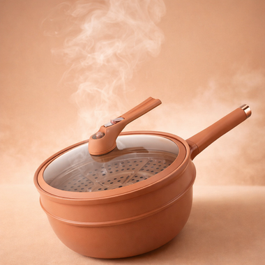 Aurivon Hearth Wok Pan with Glass Lid