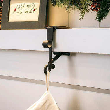 Adjustable Fireplace Stocking Hanger Set – No Drill Mantel Hooks