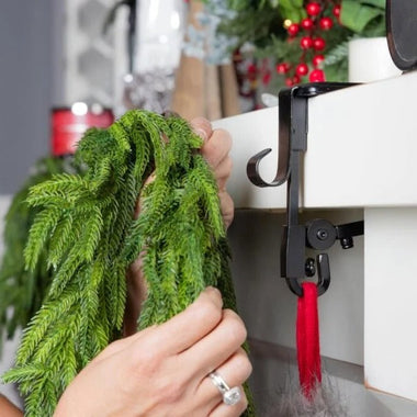 Adjustable Fireplace Stocking Hanger Set – No Drill Mantel Hooks