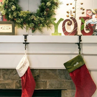 Adjustable Fireplace Stocking Hanger Set – No Drill Mantel Hooks