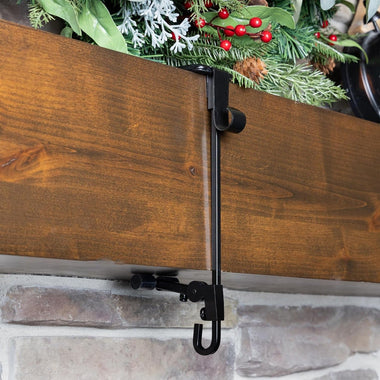 Adjustable Fireplace Stocking Hanger Set – No Drill Mantel Hooks
