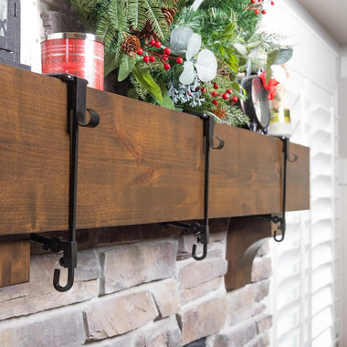 Adjustable Fireplace Stocking Hanger Set – No Drill Mantel Hooks