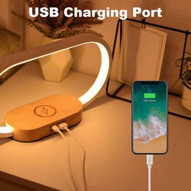 Alarm Clock with Wireless Charging Night Light and USB Port
