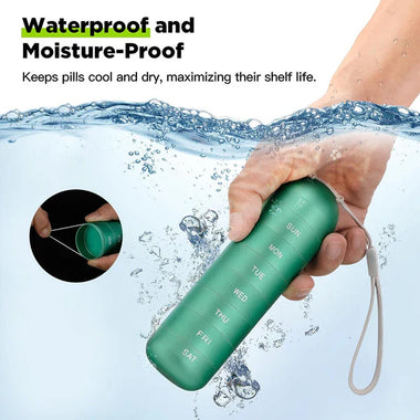 Aluminum 7 Day Portable Pill Organizer for Travel and Daily Use