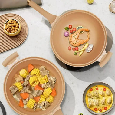 Aurivon Hearth Wok Pan with Glass Lid