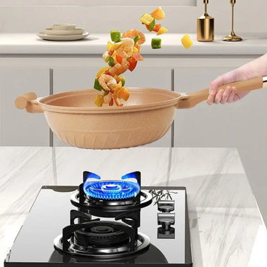 Aurivon Hearth Wok Pan with Glass Lid