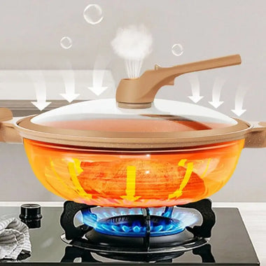 Aurivon Hearth Wok Pan with Glass Lid