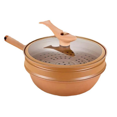 Aurivon Hearth Wok Pan with Glass Lid