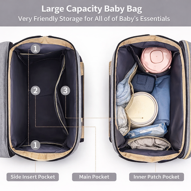 Baby Diaper Backpack – Multi-Compartment Bag with USB Port