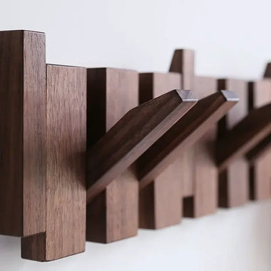 Bristle Coat Rack | Solid Black Walnut, Wall Mounted Design 0