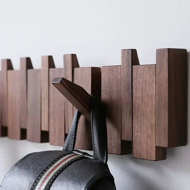 Bristle Coat Rack | Solid Black Walnut, Wall Mounted Design 1