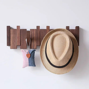 Bristle Coat Rack | Solid Black Walnut, Wall Mounted Design 2