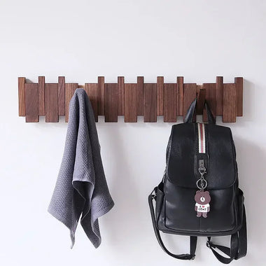 Bristle Coat Rack | Solid Black Walnut, Wall Mounted Design 3