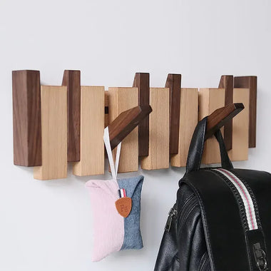 Bristle Coat Rack | Solid Black Walnut, Wall Mounted Design 4