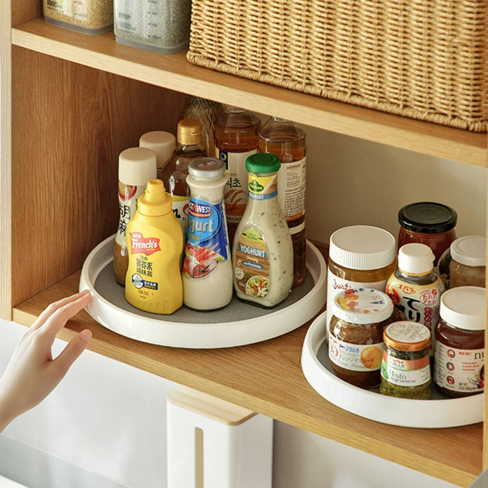 Calivara Orbit Tiered Kitchen Turntable Organizer with Dual Storage Levels