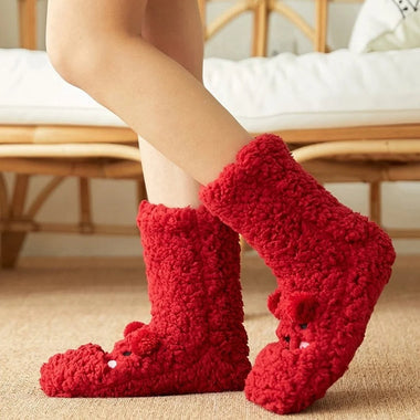 Fleece Bear Socks – Non Slip Fuzzy Thermal Winter Socks