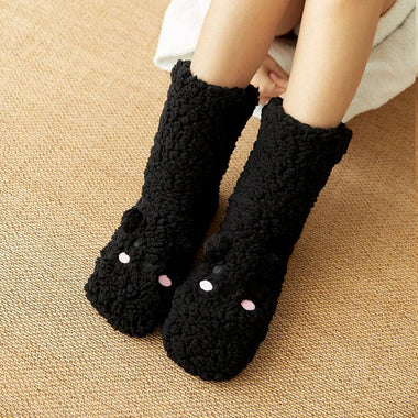 Fleece Bear Socks – Non Slip Fuzzy Thermal Winter Socks