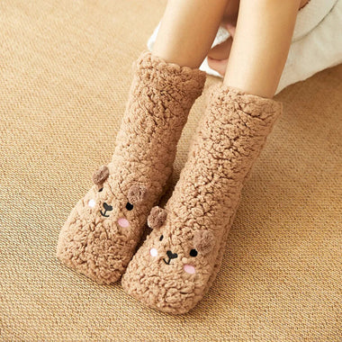 Fleece Bear Socks – Non Slip Fuzzy Thermal Winter Socks
