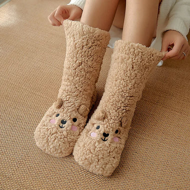 Fleece Bear Socks – Non Slip Fuzzy Thermal Winter Socks