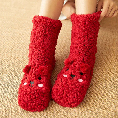 Fleece Bear Socks – Non Slip Fuzzy Thermal Winter Socks