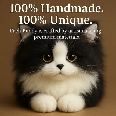 Lifelike Black and White Plush Cat for Comfort and Companionship