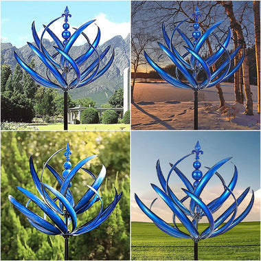 LotusSpin Metal Garden Wind Sculpture