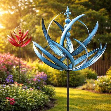 LotusSpin Metal Garden Wind Sculpture