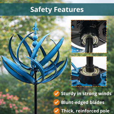 LotusSpin Metal Garden Wind Sculpture