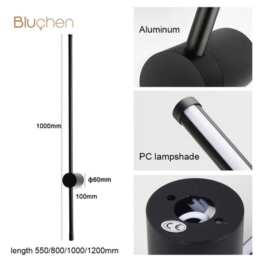 Lunavera Glide Touch LED Wall Light in Matte Black