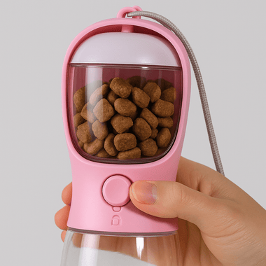 Portable Dog Water Bottle with Built In Bowl One Hand Use