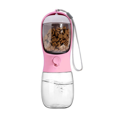 Portable Dog Water Bottle with Built In Bowl One Hand Use