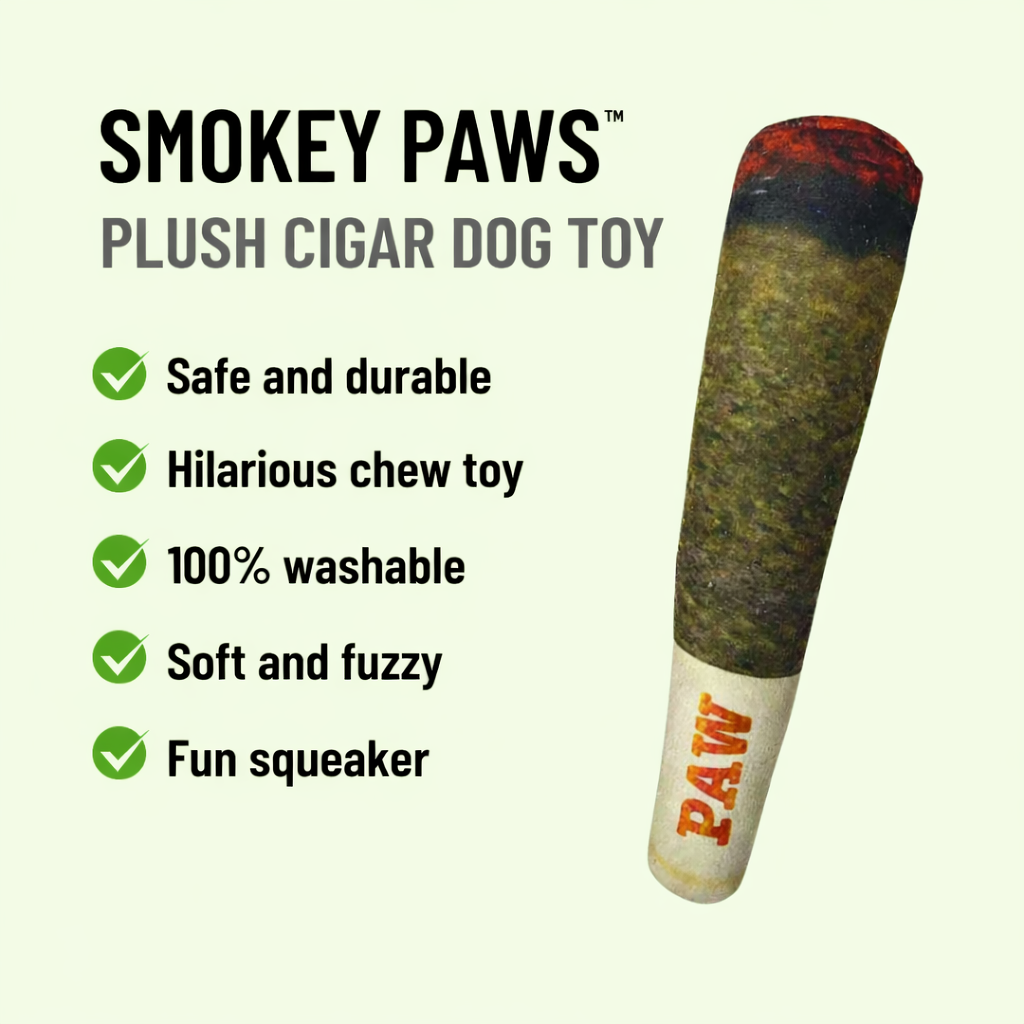 Smokey Paws Plush Cigar Dog Toy