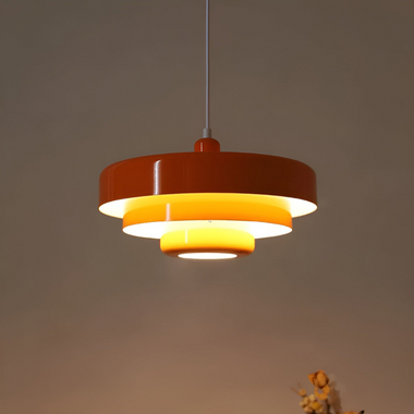 Solvara Emberglow Sculpted Orange Pendant Light