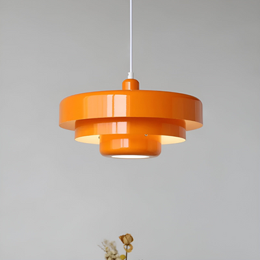 Solvara Emberglow Sculpted Orange Pendant Light