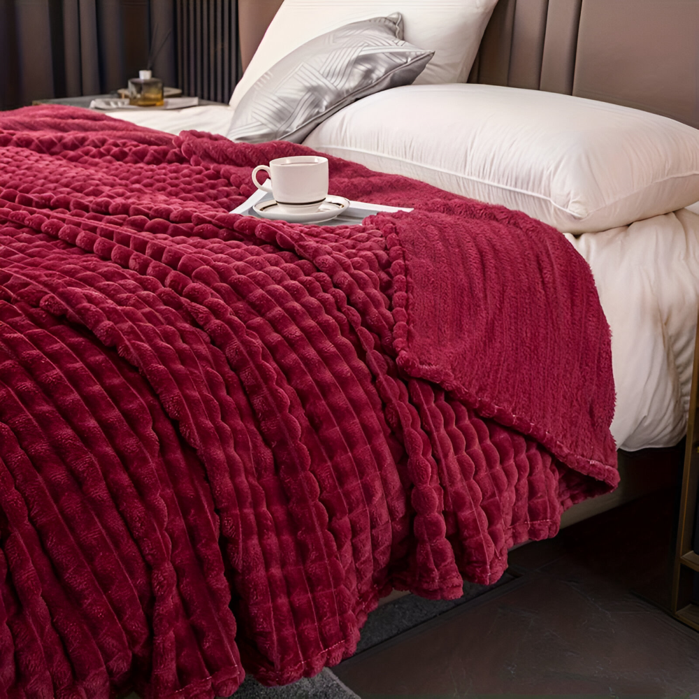 Velmoria CloudLuxe Coral Fleece Throw Blanket for All Season Comfort