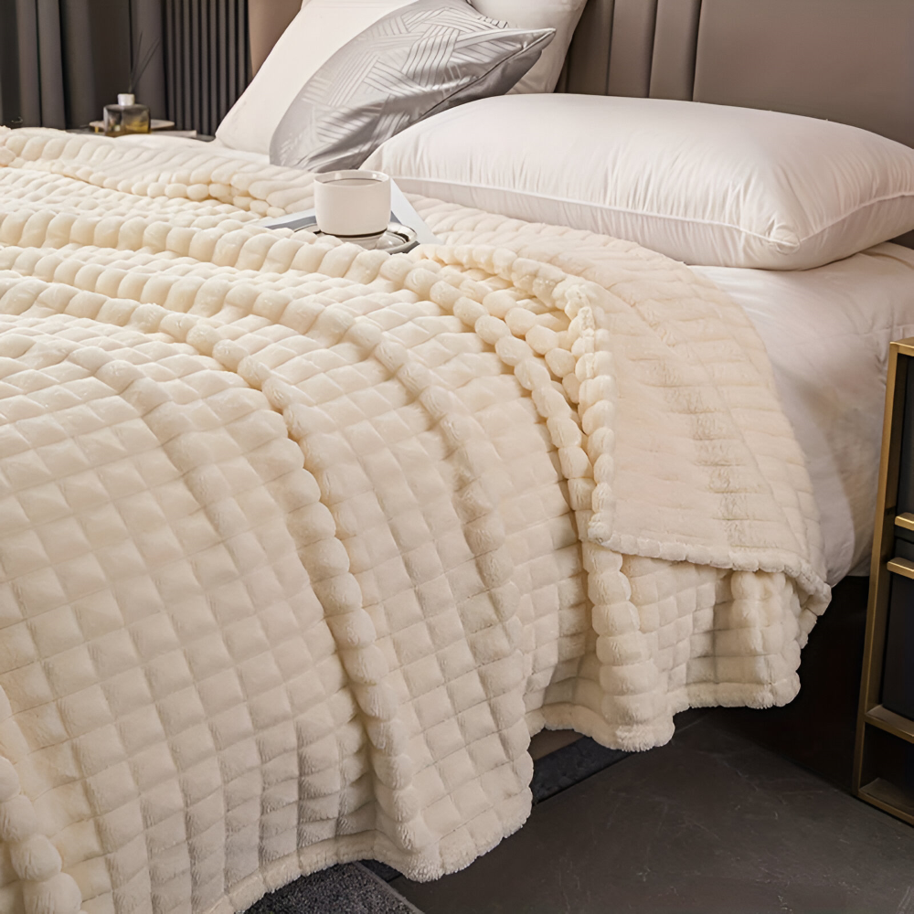 Velmoria CloudLuxe Coral Fleece Throw Blanket for All Season Comfort