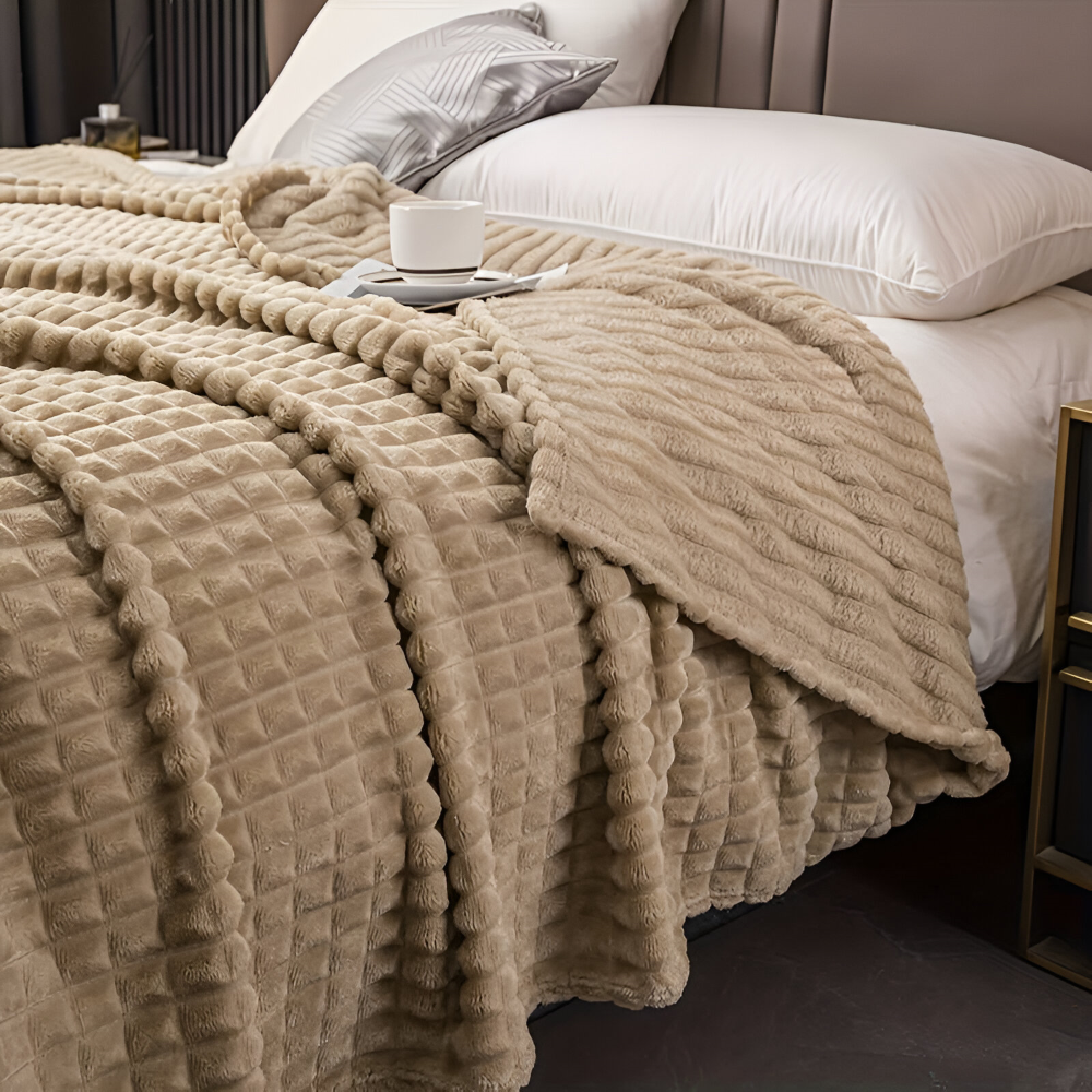 Velmoria CloudLuxe Coral Fleece Throw Blanket for All Season Comfort