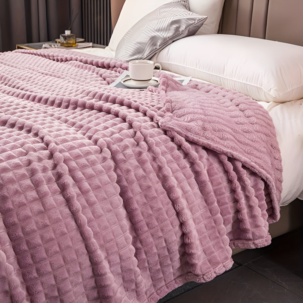Velmoria CloudLuxe Coral Fleece Throw Blanket for All Season Comfort