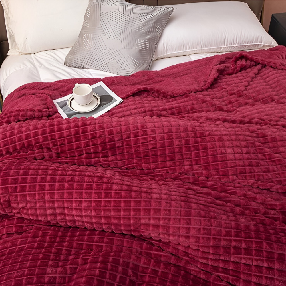 Velmoria CloudLuxe Coral Fleece Throw Blanket for All Season Comfort