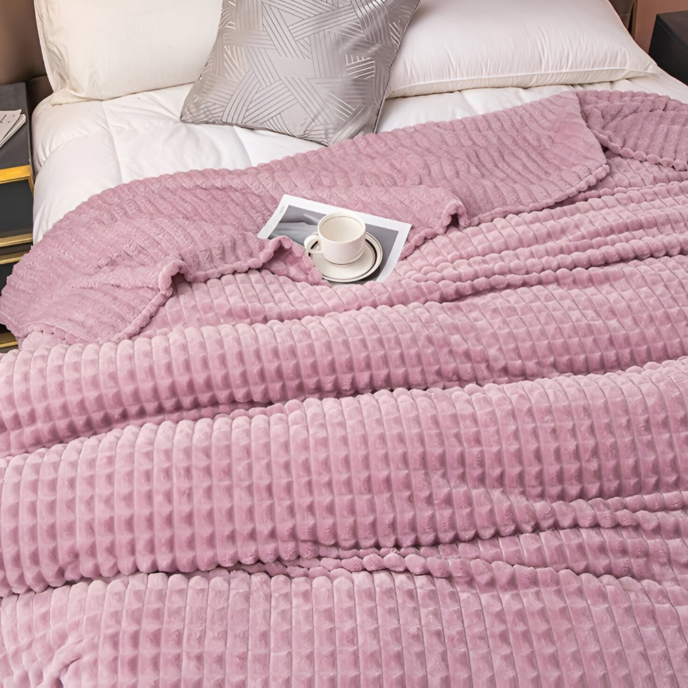 Velmoria CloudLuxe Coral Fleece Throw Blanket for All Season Comfort