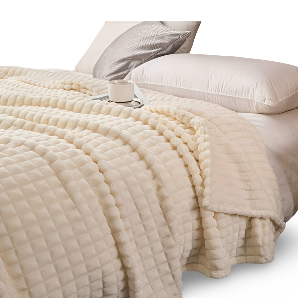 Velmoria CloudLuxe Coral Fleece Throw Blanket for All Season Comfort