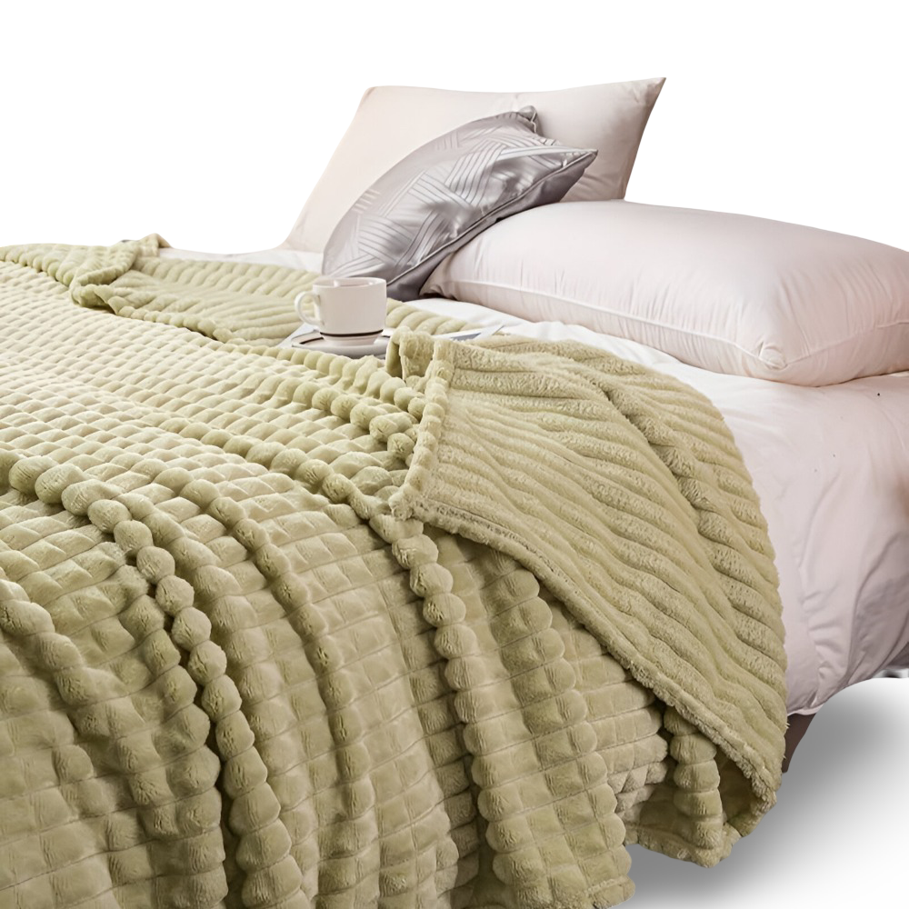 Velmoria CloudLuxe Coral Fleece Throw Blanket for All Season Comfort