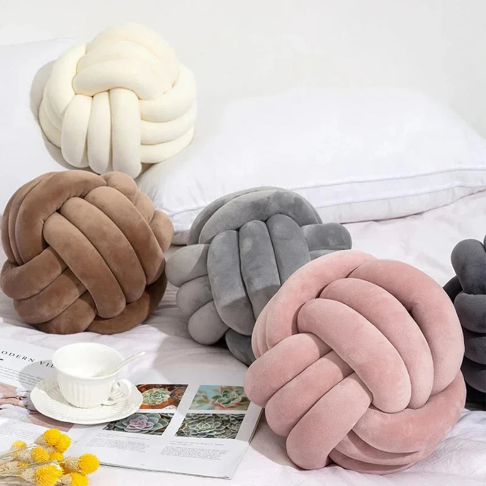 Veloura Knot Sphere Velvet Accent Pillow