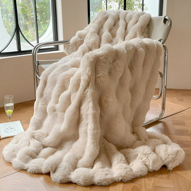 Veloura™ Plush Faux Fur Comfort Blanket For Home And Travel
