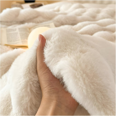 Veloura™ Plush Faux Fur Comfort Blanket For Home And Travel