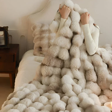 Veloura™ Plush Faux Fur Comfort Blanket For Home And Travel