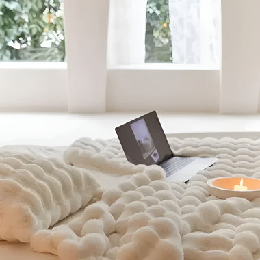 Veloura™ Plush Faux Fur Comfort Blanket For Home And Travel