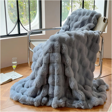 Veloura™ Plush Faux Fur Comfort Blanket For Home And Travel
