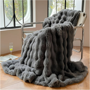 Veloura™ Plush Faux Fur Comfort Blanket For Home And Travel